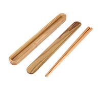 Travel Chopsticks with Case, 1Pair Portable Reusable Hard Chop Sticks Wood Chopstick with Pull-Out for Travel Outdoor (Yinhingbc7rdt6yi8-02)