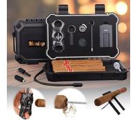 Travel Cigar Humidor Box Set with Cigar V Cutter, Cigar Punch, Cigar Holder, Cigar Drawer Enhancer, Humidifier & Hygrometer, Portable Outdoor Cigar Case with Cigar Accessories Kit, Cigar Gifts for Men
