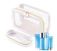 Travel Clear Makeup Bag, Large Capacity Cosmetic Zipper Pouch, 7.48x1.57x2.76 Inch Waterproof & Easy to Clean, Transparent Cosmetic Organizer for Travel, Business Trips, Beach Days