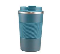 Travel Coffee Mug, 380ml/13oz Insulated Coffee Cup with Leakproof Lid Stainless Steel Double Walled Vacuum Cup, Reusable Tumbler for Hot and Cold Water, Coffee, Tea- Blue Colour