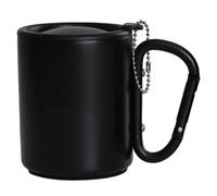 Travel Coffee Mug Insulated Mug with Carabiner Handle & Lids Portable Compact Camping Cup Dishwasher-Safe Carabiner Hook Handle Picnic Water Lightweight Hiking Drinkware