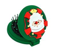Travel Comb | Santa Pattern Travel Hair Brush - Round Compact Massage Comb Hair Styling Tool, Travel Pocket Hair Brush for Wet and Dry Hair