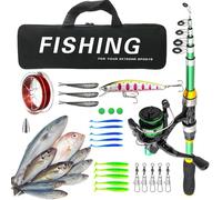 Travel Combo for the - Oceanic, Tackle Kit | Saltwater Water Bait Collection with Spool, Hooks, Line, Portable for Camping Trips, Beginners