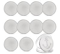Travel Commemorative Collection Supplies, Ten Pcs Blank Challenge, 1.57 For Diy Engraving, Iron Threaded Edged With Acrylic Protection Cases
