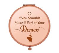 Travel Compact Pocket Makeup Mirror Dance Gifts for Women Dance Teacher Appreciation Gifts Folding Makeup Mirror Motivational Gifts Encouragement Gift for Friends Dance Recital Gifts Dancer Gifts