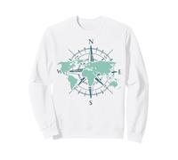 Travel Compass World Travel Map Globe World Map Sweatshirt