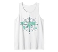 Travel Compass World Travel Map Globe World Map Tank Top
