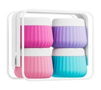 Travel Containers for Toiletries 4 Pack, TSA Approved Travel Size Toiletries, Portable Size Containers, With Clear Bag Leak Proof Silicone Jars, Essentials Creams Jars Carrying Small Items