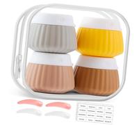 Travel Containers for Toiletries Bottles with Clear Bag Leakproof Silicone Jars for Cosmetic Hand Cream Travel Bottles with Clear Bag