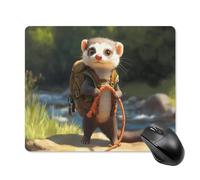 Travel Cool Ferret Printed Square Gaming Mouse Mat Soft Non-Slip Computer Game Mice Pad for Home Office Laptops