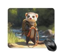 Travel Cool Ferret Printed Square Gaming Mouse Mat Soft Non-Slip Computer Game Mice Pad for Home Office Laptops
