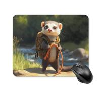 Travel Cool Ferret Printed Square Gaming Mouse Mat Soft Non-Slip Computer Game Mice Pad for Home Office Laptops