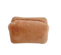 Travel Cosmetic Bag 1 Pc Solid Color Fur Makeup Bag for Women Soft Travel Cosmetic Bag Organizer Case Young Lady Make Up Case Necessaries for Travelling(Brown)