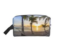 Travel Cosmetic Bag â€“ Paradise Beach Palm Trees Print Storage Pouch, Portable Toiletry & Makeup Organizer for Women, Men, Daily Use