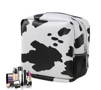Travel Cosmetic Bag | Cow Print Travel Cosmetic Pouch | Waterproof Makeup Case Organizer, Large Capacity Bag for Skincare, Shampoo, Toiletries, Women, Girls