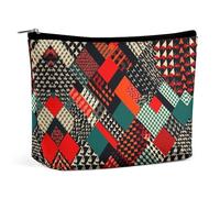Travel Cosmetic Bag,Diagonal Geometric Pattern Print Handheld Cosmetic Travel Bag,Simple Cosmetic Bag,Cosmetic Bag for Purse