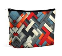 Travel Cosmetic Bag,Diagonal Geometric Print Handheld Cosmetic Travel Bag,Simple Cosmetic Bag,Cosmetic Bag for Purse