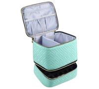 Travel Cosmetic Bag - Double-Layered Quilted Cosmetic and Nail Bag | Nails Organizer Bags | 30 Bottle Large Capacity Tool Kit | Nails Bags for Nâil | Naîl Art Kit Carrying Case