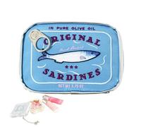 Travel Cosmetic Bag - Funny Design of Sardine Cans Waterproof Toiletry Bag Cosmetic Organizer with Multiple Compartments for Brush, Lipstick, Lotion | Cute Este Bag, blue, Beziehen Sie sich auf die