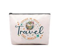 Travel Cosmetic Bag Gift for Women, Travel Gifts for Women Love Traveling, Cool Gifts for Travellers, Flight Attendant Gifts