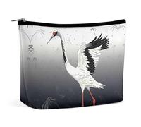 Travel Cosmetic Bag,Japanese Crane Print Handheld Cosmetic Travel Bag,Simple Cosmetic Bag,Cosmetic Bag for Purse