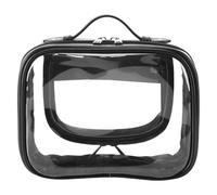 Travel Cosmetic Bag Large Capacity Waterproof Double Layer Makeup Organizers with Zippered Clear Toiletry Case for Women