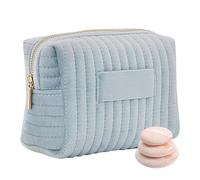 Travel Cosmetic Bag - Organiser with Large Capacity, Zip Make-Up Case, Water-Resistant Canvas, Wide Opening Design, Portable Toilet Holder for Skin Care, Toothpaste, , blue, see description