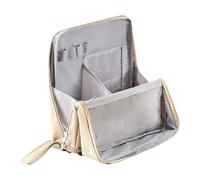 Travel Cosmetic Bag | Palette Bag, Waterproof Standing Makeup Case with Multiple Compartments for Travel Cosmetics, Cream Color, Fare riferimento alla descrizione, Please refer to description