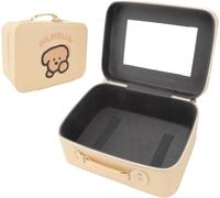 Travel Cosmetic Bag, PU Leather, 24 x 18 x 12 cm | Waterproof PU leather case with handle, compartments and a spacious interior