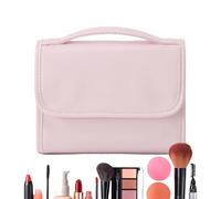 Travel Cosmetic Bag PU Leather Foldable Removable Pockets