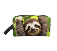 Travel Cosmetic Bag - Reusable Dopp Kit, Cute Sloth Print Storage Pouch, Multi-Use Organizer for Toiletries, Makeup