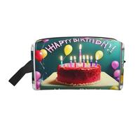 Travel Cosmetic Bag - Reusable Dopp Kit, Happy Birthday Beautiful Print Storage Pouch, Multi-Use Organizer for Toiletries, Makeup