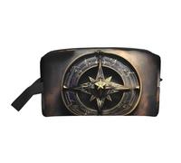 Travel Cosmetic Bag - Reusable Dopp Kit, Magical Design Norse Runes Compass Print Storage Pouch, Multi-Use Organizer for Toiletries, Makeup