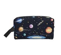 Travel Cosmetic Bag - Reusable Dopp Kit, The Solar Family Print Storage Pouch, Multi-Use Organizer for Toiletries, Makeup