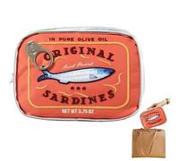Travel Cosmetic Bag - Small Cosmetic Bag, Large Capacity Cute Sardine Can | Shape Storage Bag, Cosmetic Bag, Creative Cat Fish Tin Cosmetic Bag, orange, see description, See description