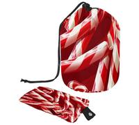 Travel Cosmetic Bags Bucket Makeup Bag, Fun Christmas Candy Canes Women Portable Foldable Cases, Multifunctional Toiletry Bucket Bags Round Organizer Storage