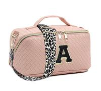 Travel Cosmetic Bags for Women, Makeup Bag with Initial Letters | Large Capacity Makeup Bag, Cosmetic Bag - Woven Classified Storage Toiletry Bag for Women, Her, pink, see description, See description