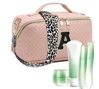 Travel Cosmetic Bags for Women | Portable Cosmetic Bag Large Capacity Makeup Bag | Woven Classified Storage Toiletry Bag for Women Her Mom Bridesmaid, Pink, Refer to description, Unisex