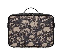 Travel Cosmetic Case Portable Makeup Bag with Adjustable Dividers,Grunge Skulls Extra Large Makeup Toiletry Case Organizer Storage for Women Girls Ladies