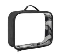 Travel Cosmetics Clear - Transparent Makeup Bag Waterproof Transport Bag, Compact Toiletry Bag | Carrier Air Baggage Organizer -COMPLIENT, Airport Tri