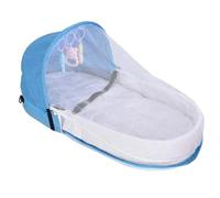Travel Cot for Children, Linen, Cotton, Breathable Travel Cots with Net | Travel Cot with Washable Cover for Home Hotel Family Visits Camping Living Room Bedroom Hiking Car