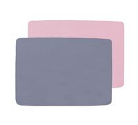 Travel Cot Sheets 95x65cm Fitted 2 Pack-Ultra Soft Microfiber, Grey & Pink