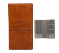 Travel Cover | Car Document Folder | Wallet Organizer Card Holder | Elegant Document Bag for License, Receipt, Insurance, Keys, Tickets D, brown, riferimento alla descrizione, Please refer to