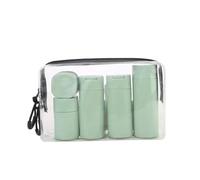 Travel Cream Dispenser Bottle Set, Travels Bottles, Toiletry Bag, Essentials,5 Pieces(Green)