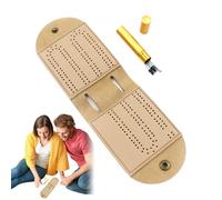 Travel Cribbage Board - Folding Card Score Counter, Portable Travel Layout, Storage Drawer Base, Classic Tabletop Set | Crib Board Game for Camper Kitchen for Competitive Play