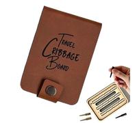 Travel Cribbage Board - Portable Game Set, 3.94 Inches Playing Kit with Peg Storage Design, Compact Leisure, Board System, Entertainment Pack for Outdoor Picnic Camping Road Trips and Social