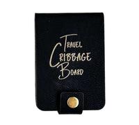 Travel Cribbage Set, Foldable Classic Game Kit, 3.94x2.76x1.18 Inch PU Leather Portable Board with Peg Storage Design, Durable Compact Card Game Case, Minimal Travel Friendly Style, Outdoor Picnic Use