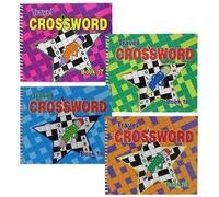 Travel Crossword Puzzle Book Bundle - 4 Pack | Compact Crossword Books for Adults & Seniors | Brain Games for Travel, Holidays & On-the-Go Fun