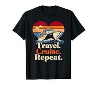 Travel Cruise Repeat - Vintage Voyage Ship Vacation Design T-Shirt