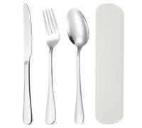 Travel Cutlery Set, Reusable Stainless Steel Flatware, Knife and Fork Sets, 3 PCS with Portable Pouch Case, Portable Utensils for Outdoor Travel Picnic Office School Lunch Box